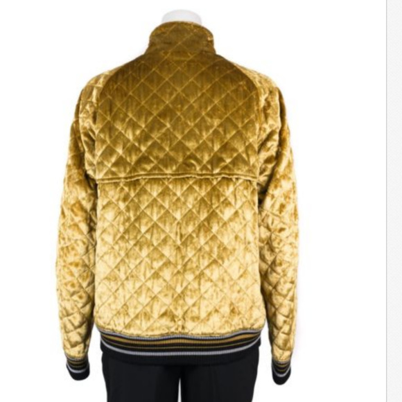 Maison Margiela Velvet Gold Quilted Bomber Jacket - Picture 7 of 9